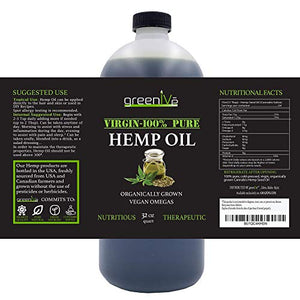 GreenIVe - Hemp Oil - Vegan Omegas - Cold Pressed - Exclusively on Amazon (32oz)