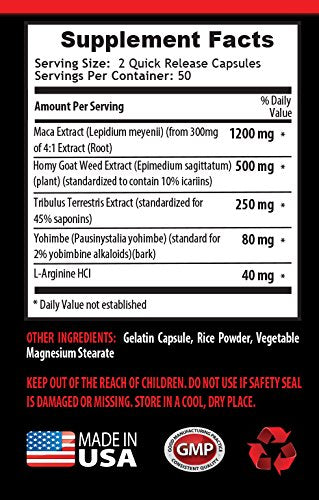 Horny Goat Weed Complex with tribulus and maca - Super MACA Complex - tribulus terrestris, 2 Bottles (120 Capsules)
