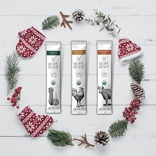 Recipe Ready Instant Organic Beef Bone Broth Packets, 10ct. Solar Energy Produced Single Serve Beef Broth & Bone Broth Soup - 100% Natural Organic Bone Broth Protein Powder, Bone Broth Collagen