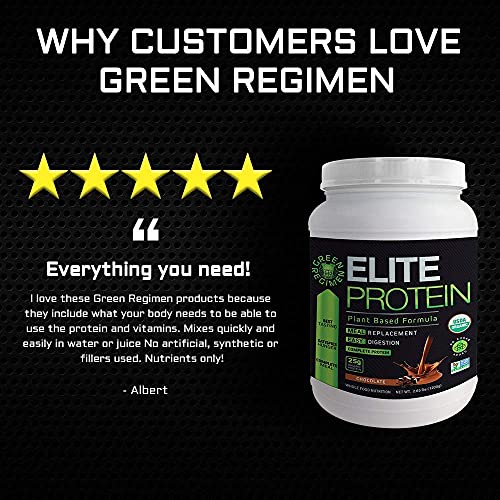 Elite Protein - Organic Plant Based Protein Powder, Pea and Hemp Protein, Muscle Recovery and Meal Replacement Protein Shake, USDA Organic, Non-GMO, Dairy-Free - Vegan (Chocolate, Small Tub)