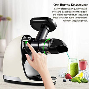 Slow Juicer,AMZCHEF Slow Masticating Juicer Extractor Easy to Clean, Cold Press Juicer Machines with Brush, Juice Extractor with Quiet Motor & Reverse Function, for High Nutrient Fruit & Vegetable Juice