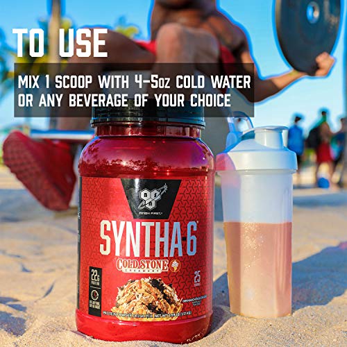 BSN Syntha-6 Whey Protein Powder, Apple Pie a la Cold Stone, Micellar Casein, Milk Protein Isolate Powder, 25 Servings