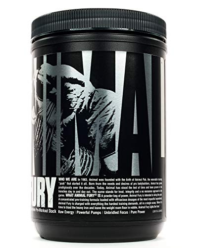 Animal Fury - Pre Workout Powder Supplement for Energy and Focus - 5g BCAA, 350mg Caffeine, Nitric Oxide, Without Creatine - Powerful Stimulant for Bodybuilders - Orange - 30 Servings, 17.9235 Ounce