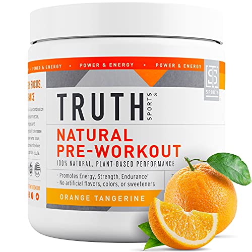 Truth Nutrition All Natural Pre Workout Powder - Clean Pre Workout for Men Keto - Pre Workout Women Plant Based Vegan Preworkout Powder - Natural Preworkout for Women and Men (Orange Tangerine)