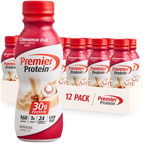Premier Protein Shake, 30g Protein, 1g Sugar,24 Vitamins&Minerals Nutrients to Support Immune Health, Cinnamon Roll,11.5 fl oz - Pack of 12