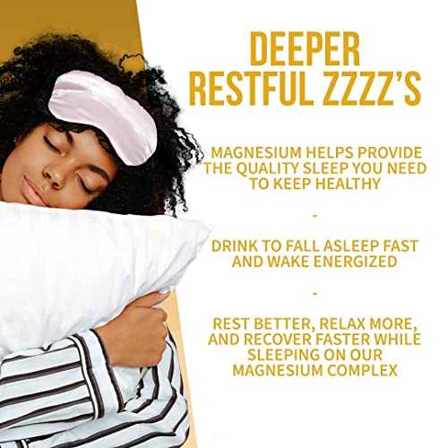 Magnesium Complex Powder by GoBiotix | High Absorption Magnesium Supplement Drink for Sleep Support, Stress Relief, Muscle Relaxation & Recovery | Vegan + Sugar-Free + Non-GMO. Honey Citrus, 60 Serv.