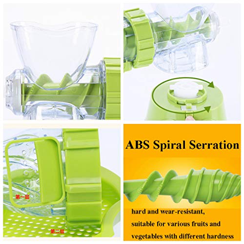Manual Masticating Juicer - Household Hand Juicer Multifunction Fresh Fruit Extractor Kitchen Tool Mashed Press Fruit Vegetable Wheatgrass Juicer Manual Juicer