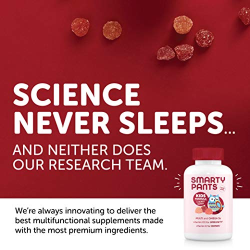 SmartyPants Kids Formula Daily Gummy Multivitamin: Vitamin C, D3, and Zinc for Immunity, Gluten Free, Omega 3 Fish Oil, Vitamin B6, B12, Cherry Berry, 120 Count (30 Day Supply)