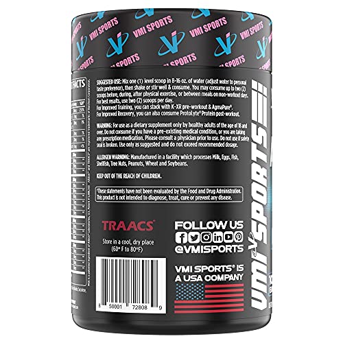 VMI Sports | Aminogex Ultra | BCAA Powder | Amino Acids + Betaine and Glutamine | Amino Acid Post Workout Recovery Drink | Intra Workout Drink with TRAACS Electrolytes | (Miami Vice, 30 Servings)