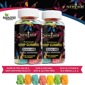 New Age Naturals Advanced Hemp Big Gummies 3000mg -120ct- 100% Natural Hemp Oil Infused Gummies