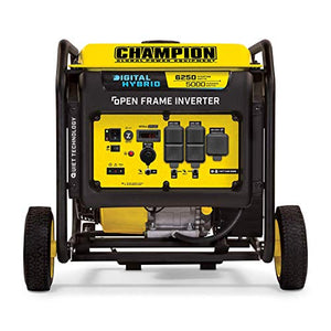 Champion Power Equipment 100519 6250-Watt Open Frame Inverter with Quiet Technology & Leviton 2711 30 Amp, 125/250 Volt, NEMA L14-30P, 3P, 4W, Locking Plug, Industrial Grade, Grounding - Black-White