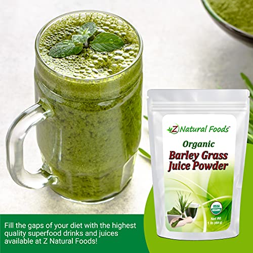 Organic Barley Grass Juice Powder - 1 lb - Amazing Green Superfood Perfect For Smoothies, Drinks, Recipes - Rich In Vitamins, Minerals, Antioxidants - Raw, Vegan, Non GMO