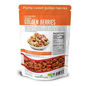 Alovitox Organic Sun Dried Golden Berries 16 Oz - Raw, Vegan, Gluten Free Super Snack High in Protein, Dietary Fiber, Vitamin A & C - Incan Gooseberries for Eating, Trail Mix, Smoothies and Salads