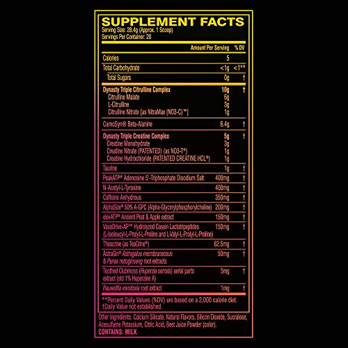 C4 Dynasty MMXX Pre Workout Powder Strawberry Lemonade | Preworkout Energy Supplement for Men & Women | 350mg Caffeine + 6.4g Beta Alanine | 20 Servings