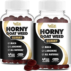 Horny Goat Weed Gummy - Great Taste Same Energy w/ Maca & L-Arginine Now in Gummies - Stamina & Energy Complex for Men and Women - Pectin Based | 2 Pack 120 Vegan Gummies