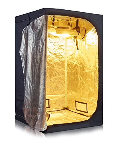 TopoLite Full Range Multiple Sized 48"x48"x80" Indoor Grow Tent Room 600D Mylar Hydroponic Growing Plant w/Plastic Corner (48"x48"x80")