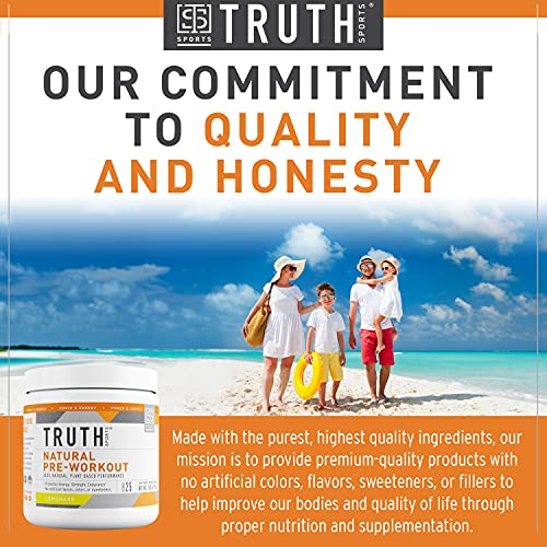 Truth Nutrition All Natural Pre Workout Powder - Clean Pre Workout for Men Keto - Pre Workout Women Plant Based Vegan Preworkout Powder - Natural Preworkout for Women and Men (Lemonade)