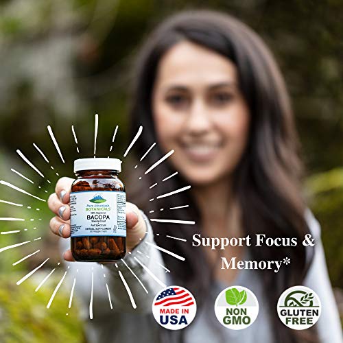 Bacopa Monnieri Capsules - 90 Vegan Caps with Organic Bacopa & Standardized Bacopa Extract