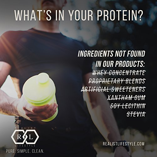 Realist Lifestyle Real Whey Protein Isolate Powder, Invisible Flavor, Clean Ingredients, 2.42 Pounds, 50 Servings, Soy Free