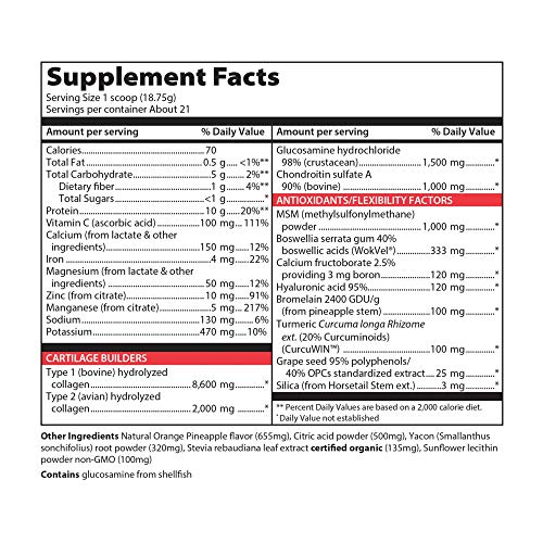 Vibrant Health, Joint Vibrance, Comprehensive Joint and Cartilage Support, Orange Pineapple, 21 Servings (FFP)