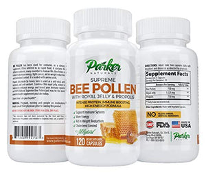 Best Bee Pollen, Royal Jelly and Propolis by Parker Naturals - Made by USA Bee Keepers - 120 Vegetarian Capsules - Guarantee or Your Money Back!