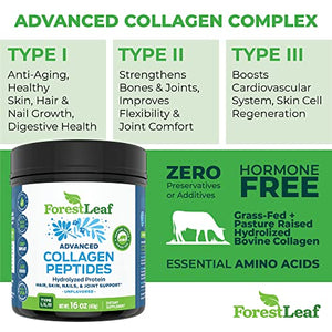 Advanced Hydrolyzed Collagen Peptides - Unflavored Protein Powder - Mixes Into Drinks and Food - Pasture Raised, Grass Fed - for Paleo and Keto; Joints and Bones - 41 Servings Collegen