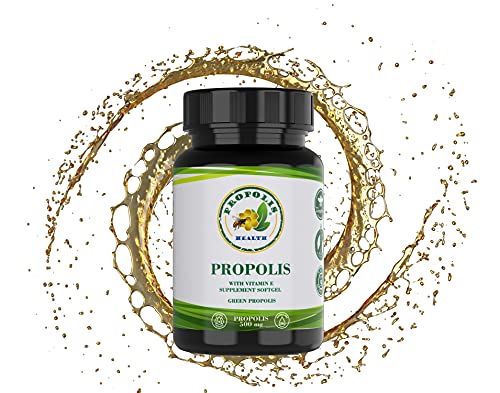 Bee Propolis Softgel 1000mg/Daily Per 2 Capsules | Brazilian Bee Propolis Extract - Immune Booster - Propolis Health - All Natural Allergy Supplement - Super Antioxidant |50 Days Supply Propolis Pills