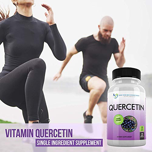 Quercetin 1000mg Per Serving - 120 Veggie Capsules, Vitamin Supplement to Support Cardiovascular Health, Immune Response and Anti-inflammatory, 60 Day Supply, (Vegan and Non-GMO)