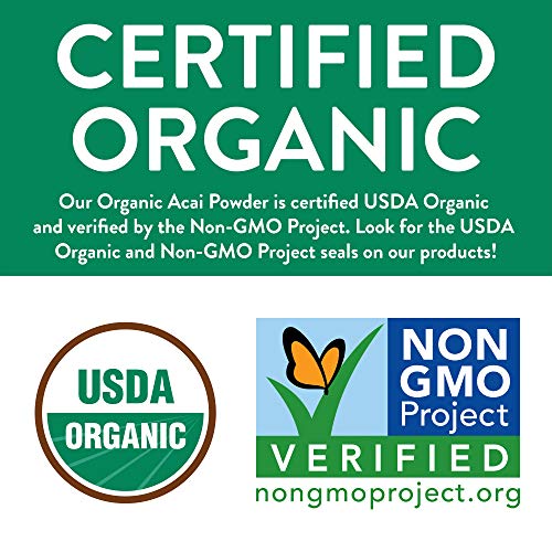 Organic ACAI Powder (Freeze-Dried) | 2oz Resealable Kraft Bag | 100% Raw Superfood Berry From Brazil | by FGO