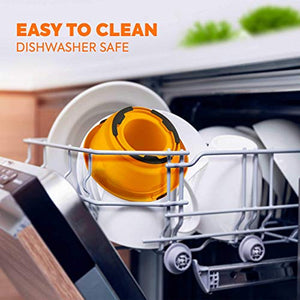 Mueller Citrus Lemon Orange Juicer, Hand Squeezer Rotation Press, Manual Juicer with Easy Pour Spout, European Made, Dishwasher Safe, Orange