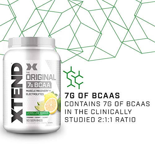 XTEND Original BCAA Powder Lemon Lime Squeeze | Sugar Free Post Workout Muscle Recovery Drink with Amino Acids | 7g BCAAs for Men & Women | 90 Servings