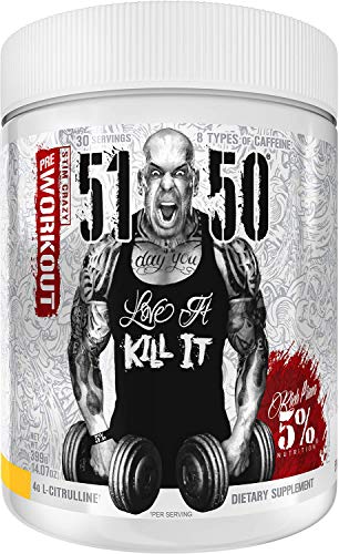 Rich Piana 5% Nutrition 5150 High Stim Pre-Workout Powder | Extreme Energy, Focus, Pumps & Endurance | 400 mg Caffeine, Citrulline, Beta Alanine, Tyrosine | 14.07 oz, 30 Srvgs (Tropical Rage)