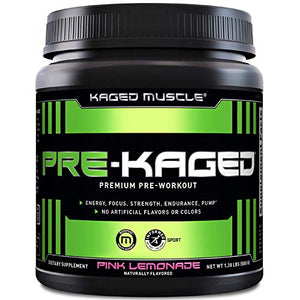 Pre Workout Powder; KAGED MUSCLE Preworkout for Men & Pre Workout Women, Delivers Intense Workout Energy, Focus & Pumps; One of the Highest Rated Pre-Workout Supplements, Pink Lemonade, Natural Flavor