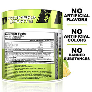 Promera Sports PRE Advanced Pre-Workout Formula, Naturally Flavored, Smooth Energy Boost with No Sugar, No Jitters or Post-Workout Crash, Tropical Punch, 20 Servings, 5.65 Ounces