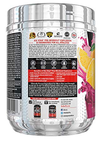 Pre Workout | Six Star PreWorkout Explosion | Pre Workout Powder for Men & Women | PreWorkout Energy Powder Drink Mix | Sports Nutrition Pre-Workout Products | Pink Lemonade (30 Servings)