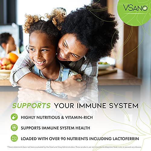 VSano Colostrum Powder with Liposomal Delivery (LD) - Immune System Support for Humans & Pets - Efficient Absorption of Healthy Lactoferrin for Wellness (Natural, 6 oz)