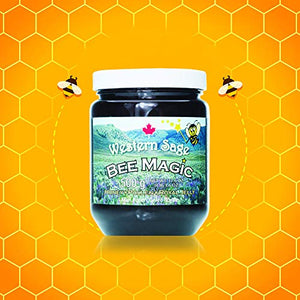 Bee Magic Healthy Raw Honey (500g) by Western Sage - Unpasteurized Honey, Bee Pollen and Royal Jelly Blend - Natural Honey Combination To Promote Health - Pure Honey