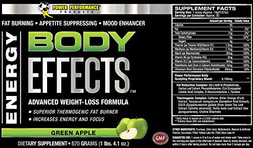 Power Performance Products Body Effects Pre Workout Supplement - Green Apple,1.25 pounds