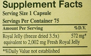 100% Pure Freeze Dried Fresh Royal Jelly - 2000 mg YS Eco Bee Farms 75 Caps