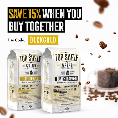 The Best High Caffeine Dark Roast Whole Bean Black Coffee, Extra Strong Gourmet Columbian Clean Coffee Beans by Top Shelf Grind Company | Worlds Strongest Black Roasted Java | Seattles Purity Culture