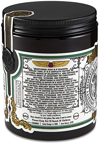 Longevity Research Center - Raw Organic Wheatgrass Juice Powder | 7 oz. (198 g) - Grown in The USA, Cold-Pressed and Ambient Temp. Spray-Dried - Live and Enzymatically Active