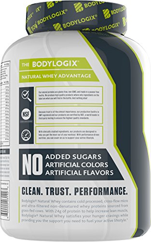 Bodylogix Natural Grass-Fed Whey Protein Powder, NSF Certified, Decadent Chocolate, 4 lb