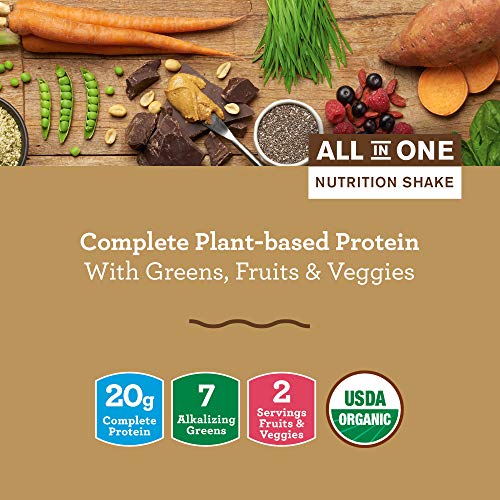 Amazing Grass Protein Superfood: Vegan Protein Powder, All-in-One Nutrition Shake, with Beet Root Powder, Peanut Butter, 10 Single Serve Packets