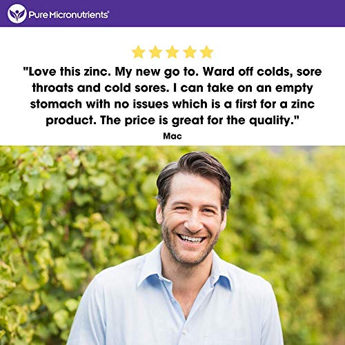 Pure Micronutrients Zinc Supplement, Natural Zinc Glycinate Supplements, (Chelated) 25mg, 120