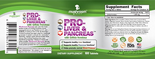 PRO-Liver & Pancreas | Best All-Natural Herbal Supplement for Pancreas & Liver Support, Detox, Clinically Studied Grifola frondosa Mushroom Extract, Vegan, NON-GMO, USA Made, 60 Tablets