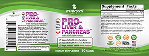 PRO-Liver & Pancreas | Best All-Natural Herbal Supplement for Pancreas & Liver Support, Detox, Clinically Studied Grifola frondosa Mushroom Extract, Vegan, NON-GMO, USA Made, 60 Tablets