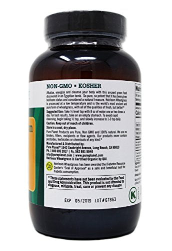 Pure Planet Heirloom Wheatgrass Powder Organic, 90 Gram