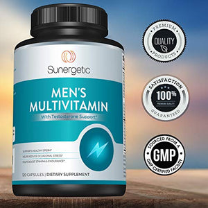 Premium Men’s Support Supplement – Powerful Men’s Multivitamin– Supports Energy, Stamina, Endurance & Stress Management – with Zinc, Ashwagandha, Maca, L-Carnitine & Vitamins – 120 Capsules
