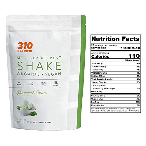 Vegan Organic Plant Protein Powder and Meal Replacement Shake - By 310 Nutrition - Gluten, Dairy and Soy Free - 0g of Sugar | Keto and Paleo Friendly