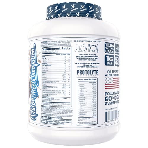 VMI Sports | ProtoLyte Whey Isolate Protein Powder | Low Calorie Whey Protein Powder for Weight Loss | Protein Powder for Muscle Gain | Digestive Enzymes | Non-GMO (Milk and Cookies, 4.6 Pounds)